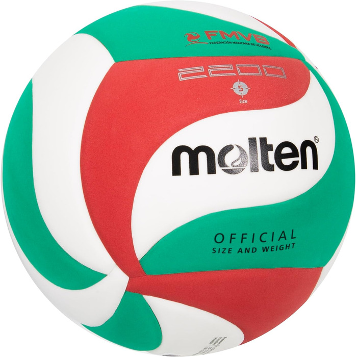 Тренувальний м'яч Molten V5M2200 білий/зелений/червоний 5