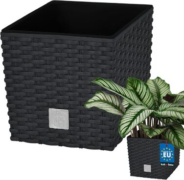 Горщики для квітів 9,8 л Висота 23 см Антрацит Пластиковий горщик для рослин з внутрішнім горщиком Набір горщиків для квітів під р