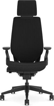 Ергономічне офісне крісло Steelcase Gesture з підлокітниками на 360, 3D-функцією поперекової підтримки Live Back, регульованим підголівником, чорне, 66 x 62,5 x 107 см