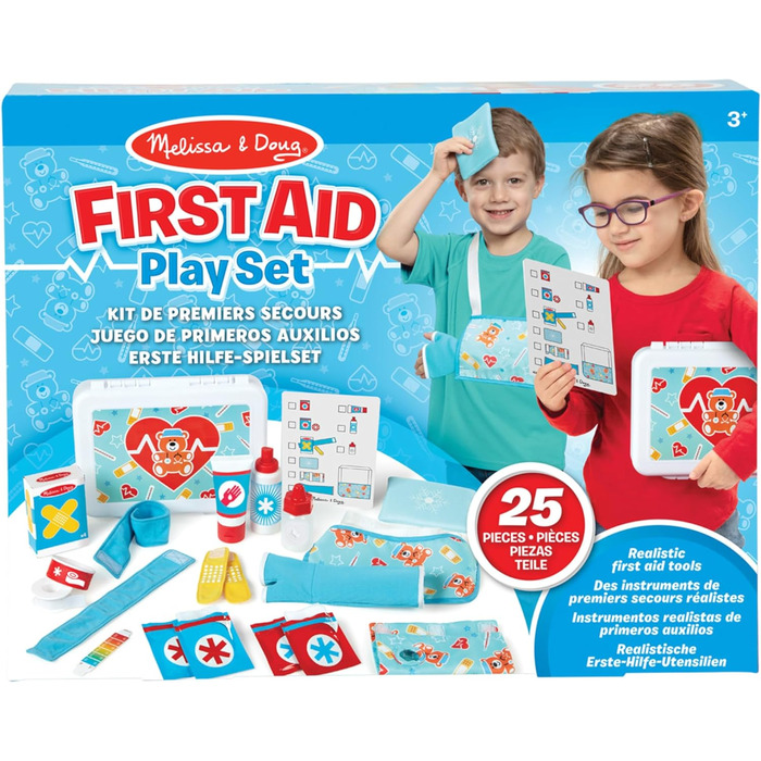 Ігровий набір Melissa & Doug Get Well First Aid Розвиваюча іграшка Рольова іграшка Монтессорі 3 Подарунок для хлопчиків або дівчаток