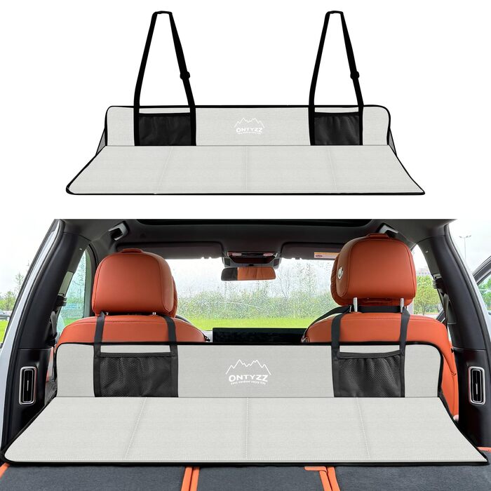 Автомобільний матрац SUV Надувний матрац 2 особи Надувний матрац для подорожей, кемпінгу, спального килимка, самонадувного матраца з ножним насосом та подушкою Надувне кемпінгове ліжко 183 * 13 * 7 см світло-сірого кольору - Підтримка автомобільного матра