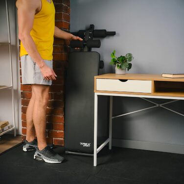Складана лава для сидячих пресів TREX SPORT TX-050B Похила лава для тренувань з розгиначем ніг та ручками Тренажер для пресу та спини для домашнього використання