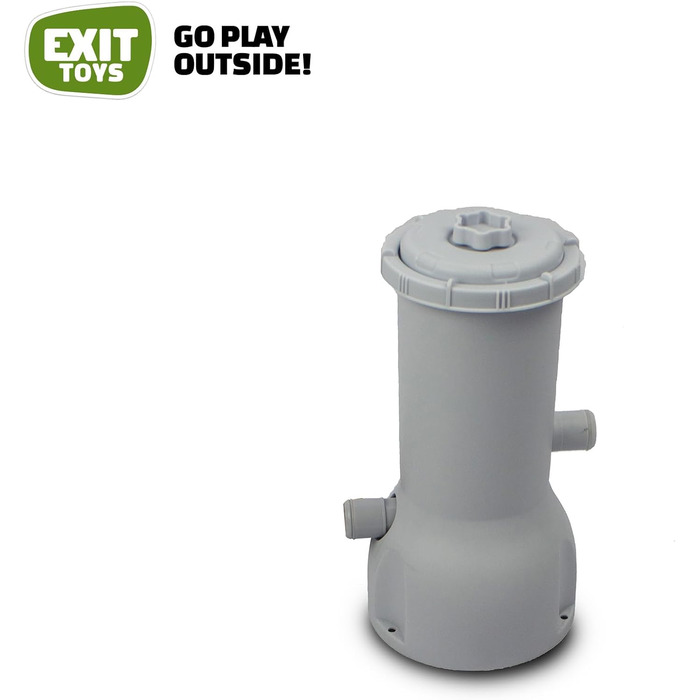 Кам&39яний басейн EXIT Toys - 540x250x100 см - Великий прямокутний каркасний басейн з картриджним фільтром та насосом - Надзвичайно глибокий басейн - Міцна рама - У комплекті драбина для басейну - Унікальний дизайн - Сірий
