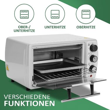 Міні-піч 13 літрів 1200 Вт Піч для піци 65-230C Таймер Відкидний піддон для крихт Міні-піч Мала духовка