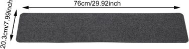 Самоклеючих сходинок, прямокутний килим для сходів у приміщенні, нековзний та шумопоглинаючий, поліестеровий килим для сходів, який можна прати та різати, 20,3x76 см (сірий), 15