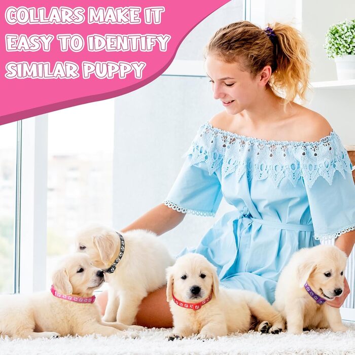 Комплект нашийник та повідця для собак JieyueJewelry (36 шт.), з швидкознімною застібкою, регульований, з дизайном Відбитки лап, м'який нейлоновий нашийник для цуценят та маленьких собак