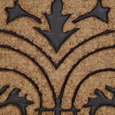 Килимок для дверей Relaxdays з кокосового волокна напівкруглий 100 x 60 см, кокосовий килимок з нековзною гумовою основою, килимок з кокосового волокна як килимок для збору бруду та очищення, килимок для дверей для використання всередині та зовні приміщен