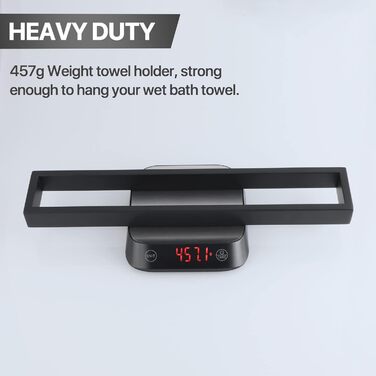 Тримач для рушників SAYAYO Чорний тримач для рушників для ванної кімнати Тримач для рушників для гостей Настінний тримач для рушників з нержавіючої сталі для ванної та кухні 40 см