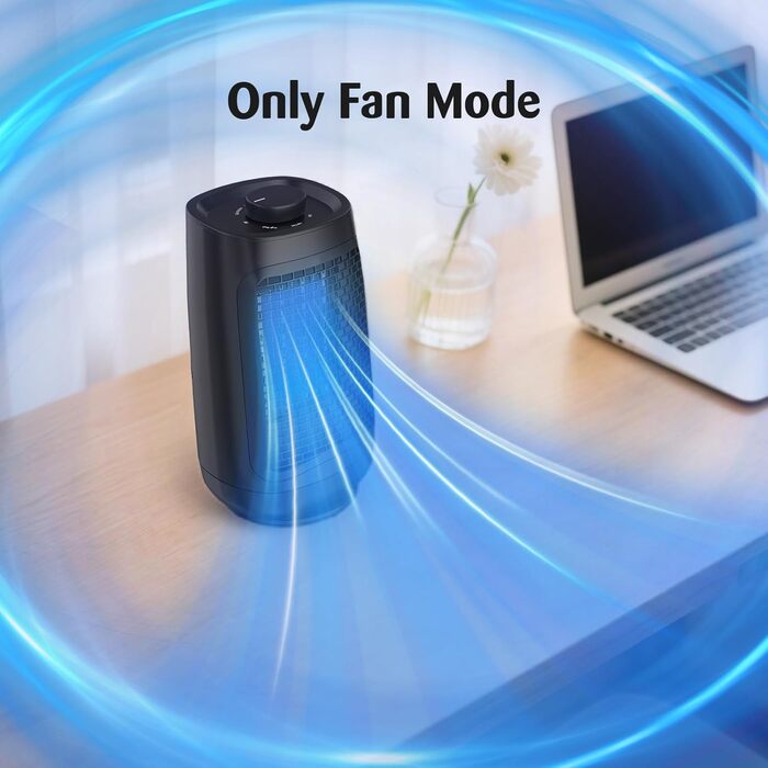 Тепловентилятор GARDTECH, швидконагріваючий обігрівач приміщення потужністю 1500 Вт з функцією повороту, енергозберігаючий радіатор з термостатом для використання в приміщенні, керамічний радіатор із захистом від перегріву та перекидання, дуже великий, жо