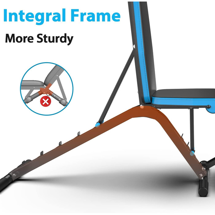 Регульована багатофункціональна лава для важкої атлетики з кутом на 90 градусів, похила лава, плоска лава, лава з нахилом для присідань, вправ на біцепс та тренажера для спини, підтримка ніг, вправи для живота, чорна