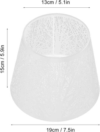 Міні абажур E27/E26, абажур торшер, 19x15x13 см, кований абажур, з ламінованим абажуром у формі лісового дерева, 5.1 Верх x 17.5 Низ x 5.9 (Білий)