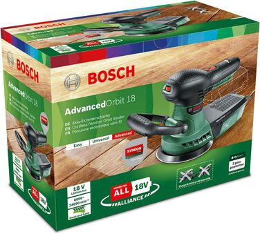 Акумуляторна ексцентрикова шліфувальна машина Bosch AdvancedOrbit 18 (без акумулятора, шліфувальний круг Ø 125 мм, мережа 18 В, у