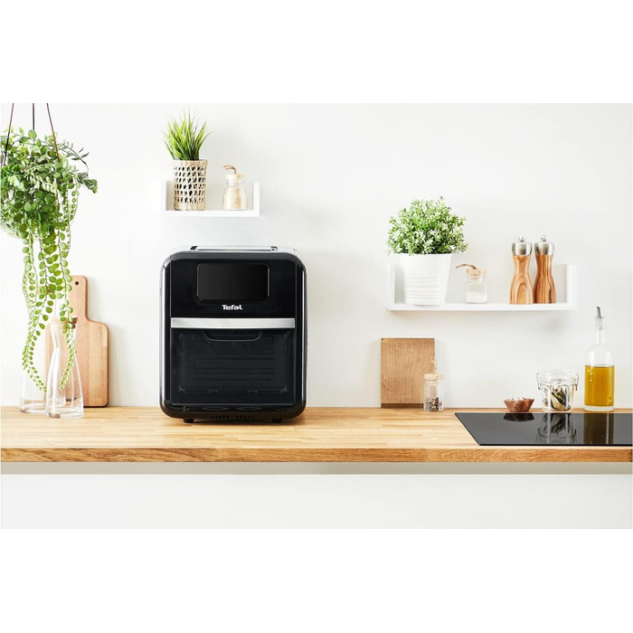 Аерофритюрниця Tefal FW5018 Easy Fry & Grill 9-в-1 11 літрів на 6 порцій 7 Аксесуари 8 програм Онлайн рецепти Здорова фритюрниця без олії Швидко та енергозберігаючі чорний Easy Fry Духовка та гриль 11 л