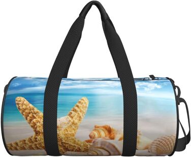Дорожня сумка-циліндр з морським мотивом мушлі, океан, пляж - спортивна сумка для чоловіків та жінок