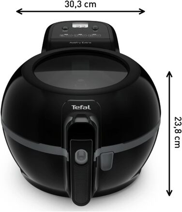 Екстра фритюрниця Tefal FZ7228 ActiFry Аерофритюрниця з важелем для перемішування, без струшування 1550 Вт 1,2 кг для 6 осіб Високошвидкісний повітряний потік Таймер енергозберігаючі Здорова фритюрниця без олії Чорний