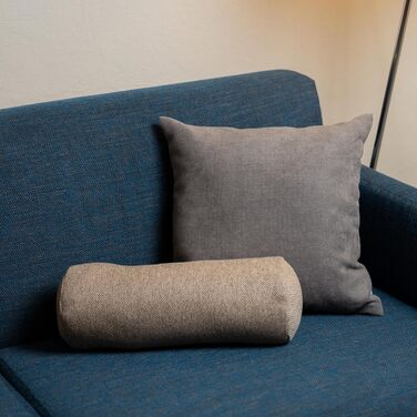 Наволочка Herlag Подовжена подушка-рулон для дивана та ліжка Зручна підтримка для колін або шиї Наволочка для ніг для тих, хто спить на боці Знімний чохол, який можна прати Сертифіковано за стандартом Oeko-Tex 100 Темно-сірий 65 x 20 см