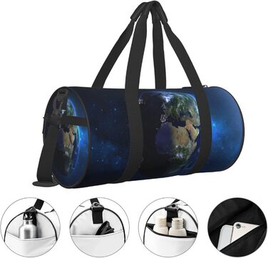 Дорожня сумка-циліндр Блакитна Галактика, спортивна сумка для чоловіків та жінок, сумка для подорожей та спорту