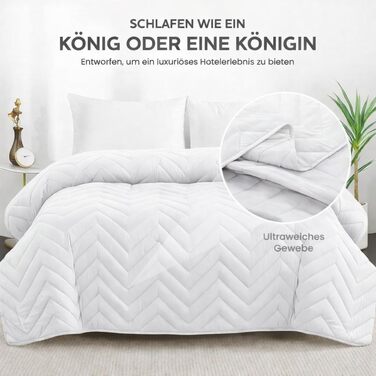 Покривало 220x240 см Двостороння ковдра зі 100 поліестеру Мяка, легка у догляді та сучасна Покривало та плед для двоспальних ліжок (Білий) Білий