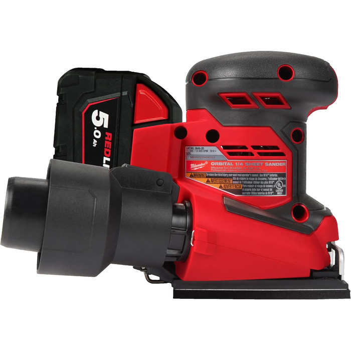Акумуляторна ексцентрикова шліфувальна машина Milwaukee M18 BQSS-502B з універсальним кріпленням на липучці, 4933479967, 18В