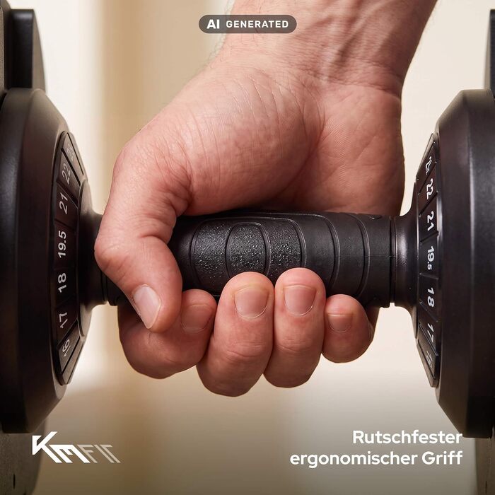 Регульовані розбірні гантелі KM-Fit 12,5-25 кг Чавун Набір 2 шт. для домашнього залу, 25 кг