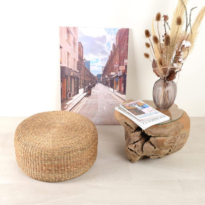 Пуф-сидіння 60 см, водяний гіацинт, натуральний стілець