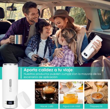 Дорожній чайник Dreamhigh, міні-чайник 450 мл, невеликий чайник з нержавіючої сталі 96 Вт, автомобільний чайник, автоматичне вимкн