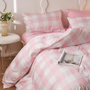 Комплект постільної білизни Wake In Cloud - Gingham, в клітинку, буйволяча клітинка, коттеджкор, милий, геометричний, м'який, легк