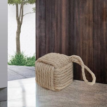 Декоративний морський обмежувач дверей ручної роботи з ручкою, джутовий обтяжений внутрішній обмежувач дверей матроський вузол для