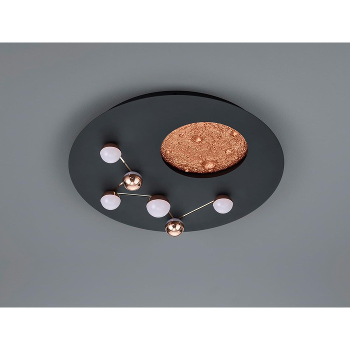 Стельовий LED-світильник Trio Leuchten Zodiac 644810132, матовий чорний метал, 42 Вт, з перемикачем диммера (Чорний матовий/Кава)