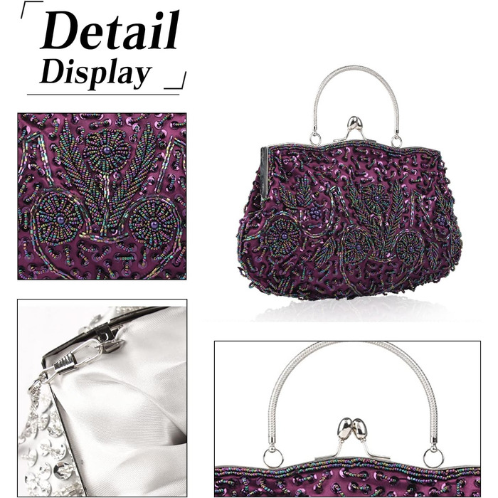 Жіноча перлинна сумочка ручної роботи з квітковим візерунком. Елегантне вінтажне клатч, невелика сумочка на ланцюжку через плече для вечірок, банкетів, весіль та випускних