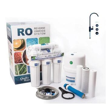 Фільтр для питної води система зворотного осмосу RO6 з чорним краном і мінералізацією