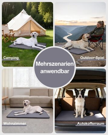 Водонепроникний килимок для собак на вулиці - 90x57 см, ліжко для собак середнього розміру зі штучної шкіри, легко чиститься, портативна подушка для собак, що економить місце, матрац для собак, який можна прати, для використання в приміщенні та подорожей,