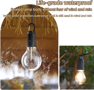 Швидкості відкритий кемпінговий ліхтар акумуляторний світлодіодний ліхтар портативний USB акумуляторний підвісний ліхтар міні-лампи для намету (3 шт.), 3