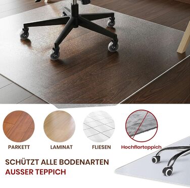 Захисний килимок для підлоги COSYLAND для офісних стільців, напівпрозорий, 90x120 см 90x120 см прозорий