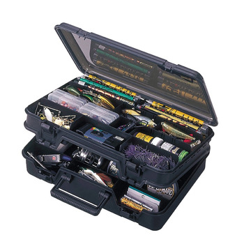 Рибальський ящик чорний - Коробка для рибальських снастей 38x27x12 см, Рибальський чохол чорний, 3070