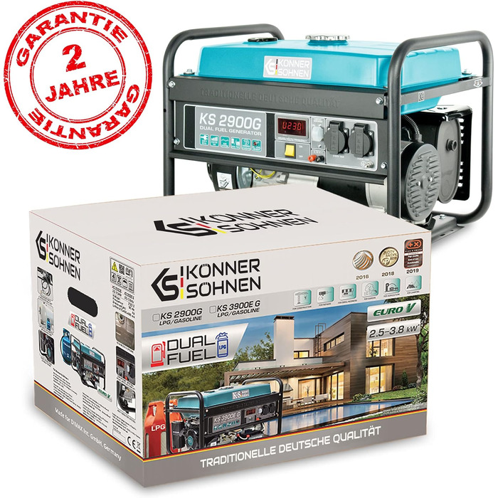 Двопаливний генератор Knner&Shnen KS 2900G (бензин/газ), 2900 Вт