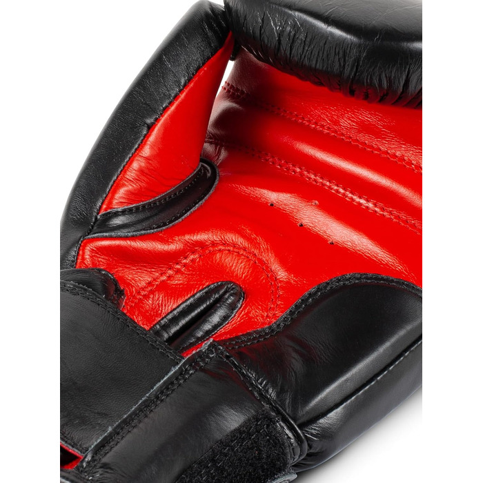 Боксерські рукавички BENLEE Fighter Leather 12 oz, чорні/червоні, одинарні