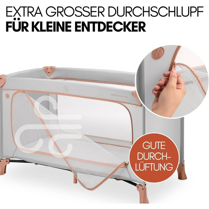 Комплект дитячого дорожнього ліжечка Hauck Dream n Play Plus з матрацом і москітною сіткою - складне дитяче дорожнє ліжечко з сумк