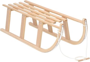 Сани Давос дерев'яні санки снігові з тяговим канатом для зимових видів спорту катання на лижах на відкритому повітрі 110 х 40 х 34
