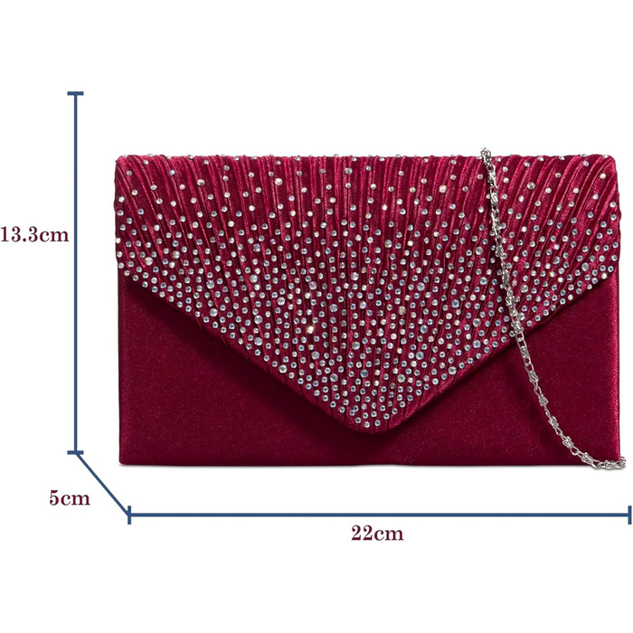 Елегантна жіноча сумочка з діамантами, блискуча, для вечірки, випускного, дівич-вечора, бордового кольору