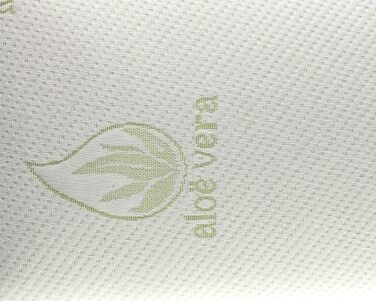 Віскоеластична подушка, компактна серцевина. Подвійний чохол на блискавці. Тканина Aloe Vera Plus. Терморегулююча подушка для шиї. Зелена 1 x 80 см