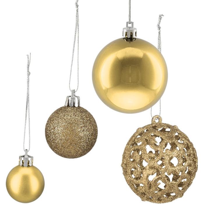 Різдвяні кульки наборі з 150 шт золоті Relaxdays