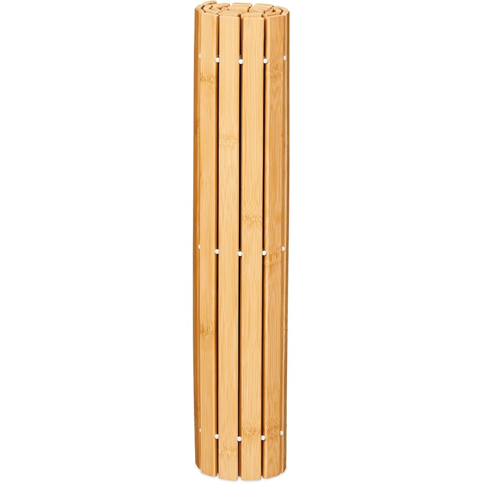 Килимок для ванної Relaxdays з бамбука, 80x50 см, нековзний килимок для душу, килимок для ванної кімнати, що згортається, натуральний/білий