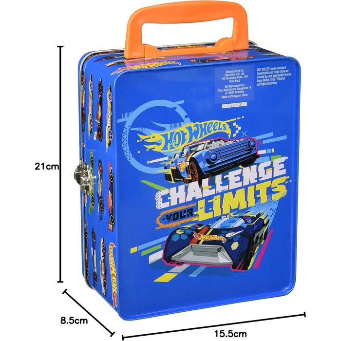 Колекційний кейс Theo Klein 2883 Hot Wheels, металевий кейс для іграшок до 18 автомобілів, 21 x 15,5 x 8,5 см, іграшка для віком в