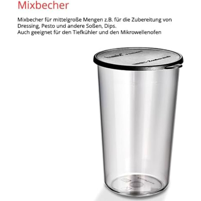 Занурювальний блендер ESGE Zauberstab M 160 G Gourmet 90610, 160 Вт, 2 швидкості до 15 000 об/хв, ергономічна ручка, надійний двигун, з аксесуарами, Made in Switzerland