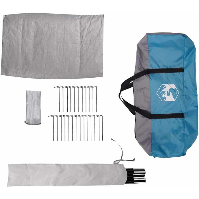 Сімейний намет vidaXL, кемпінговий намет, синій, 6-місний