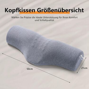 Ортопедична подушка для шиї, подушка з піни з ефектом пам&39яті, ергономічна подушка для підтримки шиї з масажними точками та посиленою бічною підтримкою, для сну на боці, спині та животі, сіра