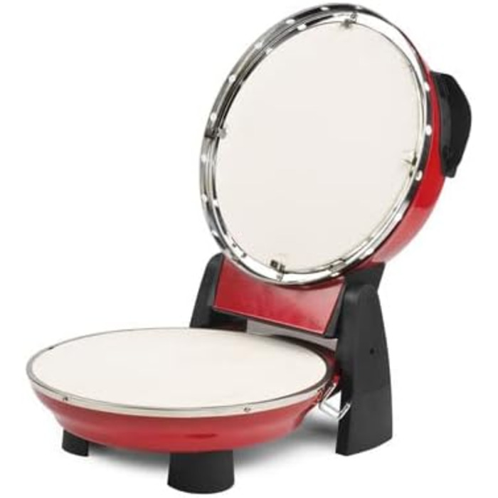 Піцерія Snack Neapolitan, Піч Pizza Plus EVO, Подвійна кам'яна вогнетривка (діаметр 31 см), 1200 Вт, Таймер 5', Кулінарна книга в комплекті, Червоний, 3 Ferrari G10032