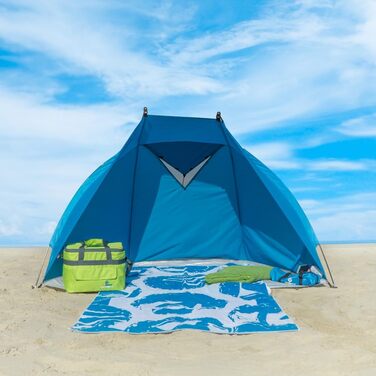 Пляжний намет для активного відпочинку Helios Air - туристичний пляжний намет із захистом від ультрафіолету 80 та вікном, що закривається, пляжний намет для подорожей (синій)