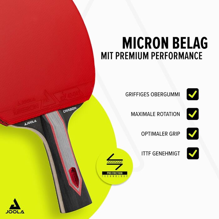 Тенісна ракетка JOOLA RED Carbon PRO — професійна карбонова ракетка з мікронними гумовими накладками та магнітним боксом